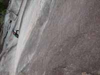 Anna following the first pitch of The Pulpit. (Category:  Rock Climbing)