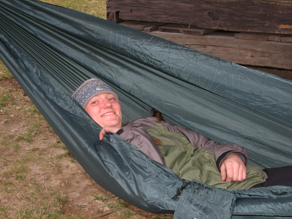 Anna relaxing at the end of the day. (Category:  Rock Climbing)