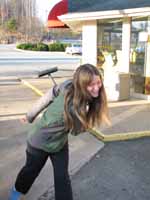 Attacking with the squeegee. (Category:  Rock Climbing)