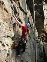 Anna leading CH4. (Category:  Rock Climbing)