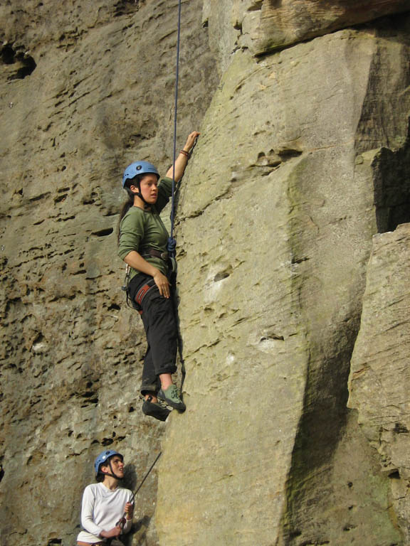 Janet belaying Jeanine. (Category:  Rock Climbing)