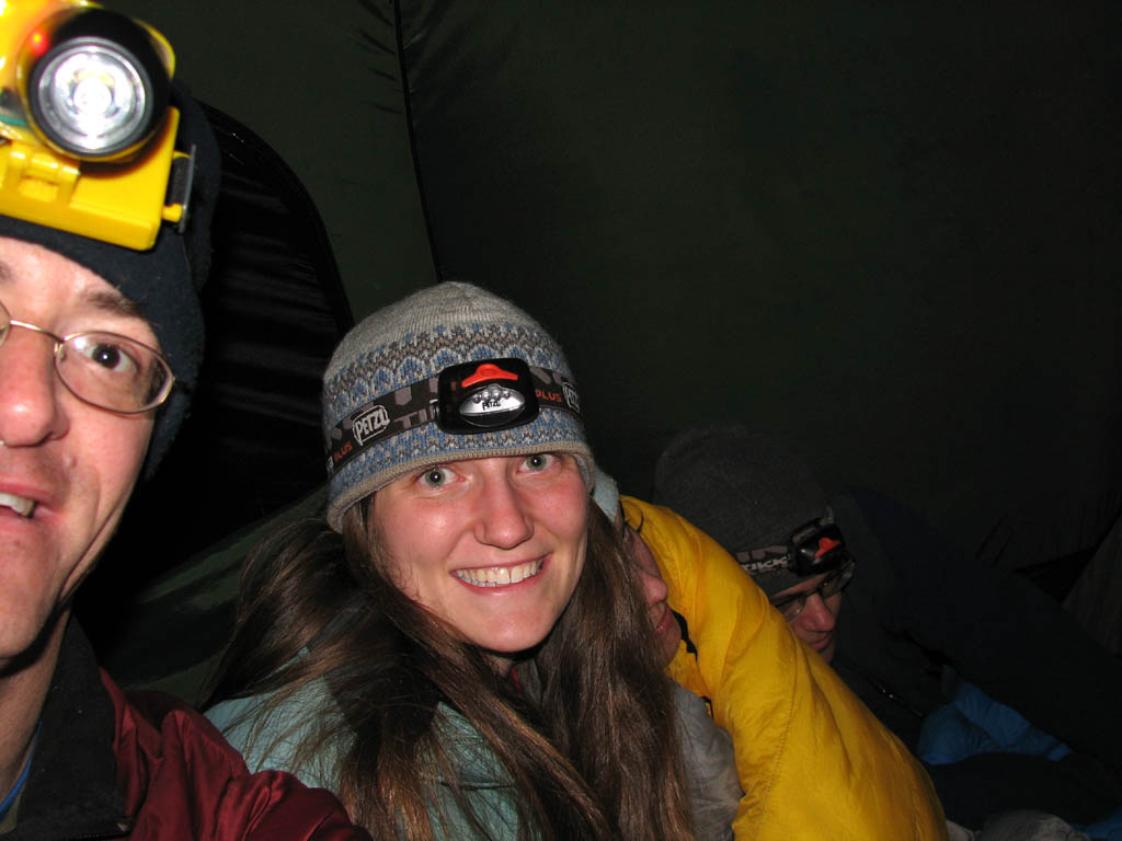 In the tent. (Category:  Rock Climbing)