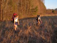 Julia and Heather at sunset. (Category:  Backpacking)