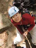 Iori belaying (Category:  Rock Climbing)