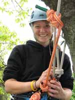 In the tree. (Category:  Tree Climbing)