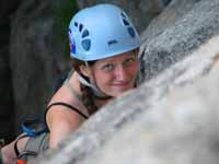 Anna following Birdland. (Category:  Rock Climbing)