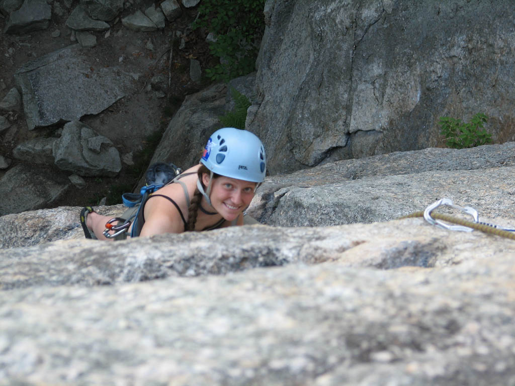 Anna following Birdland. (Category:  Rock Climbing)