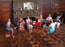 Erika's orchestra warming up before the wedding. (Category:  Rock Climbing)