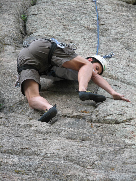 Charles climbing at The Bihedrals. (Category:  Rock Climbing)