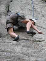 Charles climbing at The Bihedrals. (Category:  Rock Climbing)