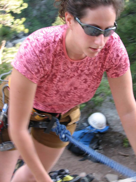 Amy climbing at The Bihedrals. (Category:  Rock Climbing)