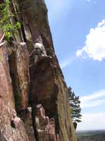 About to lead the traverse on P3 of Ruper. (Category:  Rock Climbing)