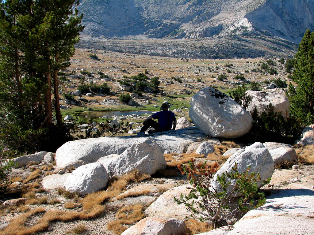 Jason hanging out at our bivy site. (Category:  Rock Climbing)