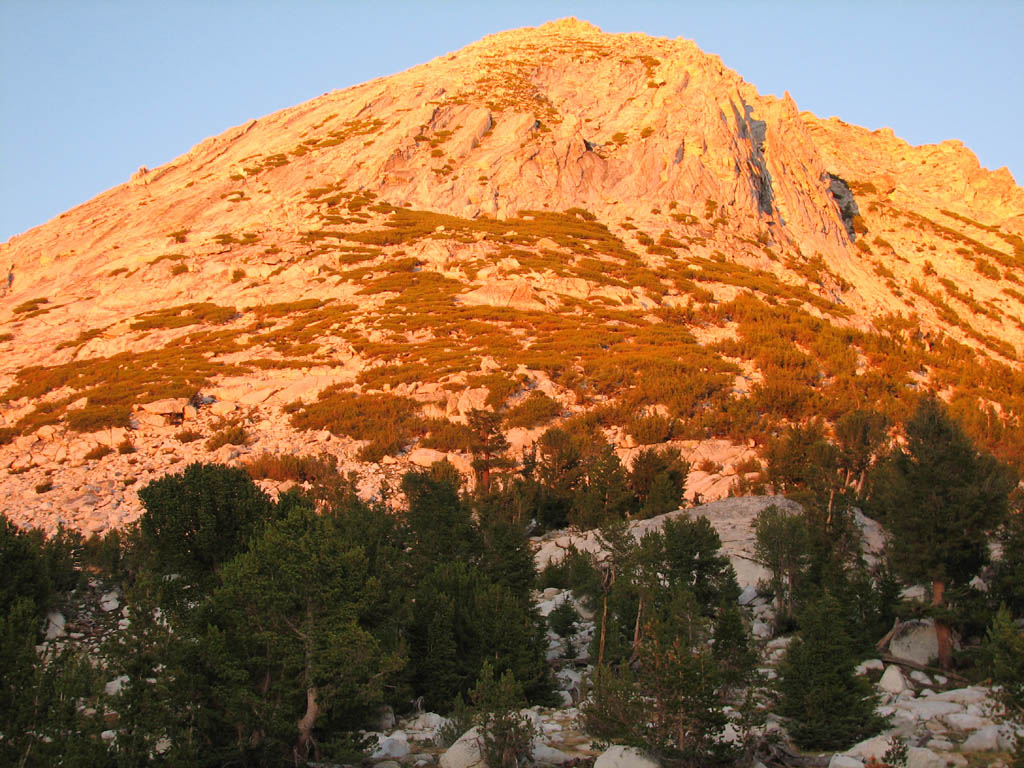 Sunset on a nearby peak. (Category:  Rock Climbing)