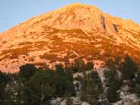 Sunset on a nearby peak. (Category:  Rock Climbing)