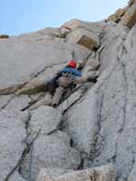 Morri leading P2. (Category:  Rock Climbing)