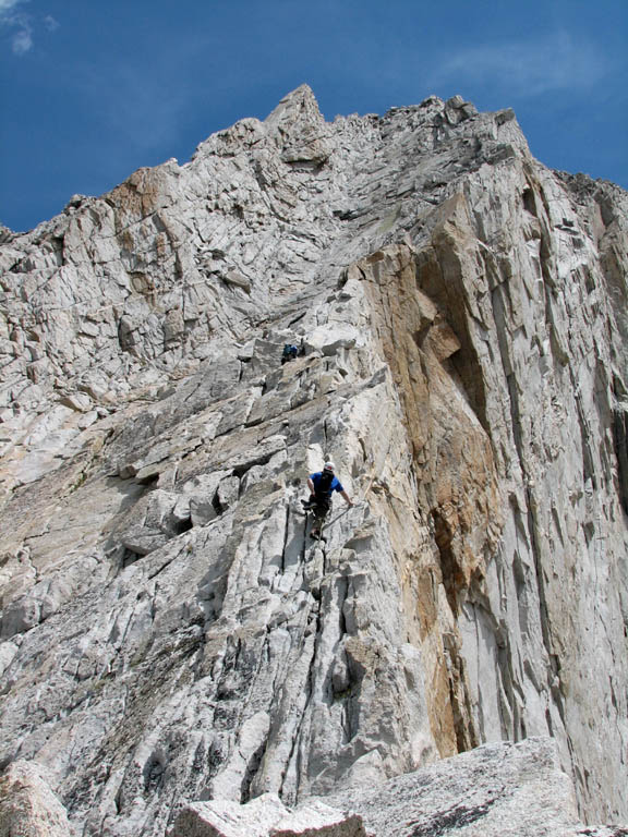 Jason starting the knife edge ridge. (Category:  Rock Climbing)