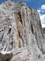 Jason starting the knife edge ridge. (Category:  Rock Climbing)