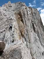 The knife edge ridge of Mt. Conness (Category:  Rock Climbing)