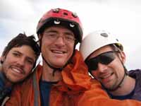 Self portrait of Morri, me and Jason on the summit of Mt. Conness. (Category:  Rock Climbing)