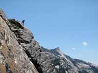 Morri belaying on Shagadellic. (Category:  Rock Climbing)