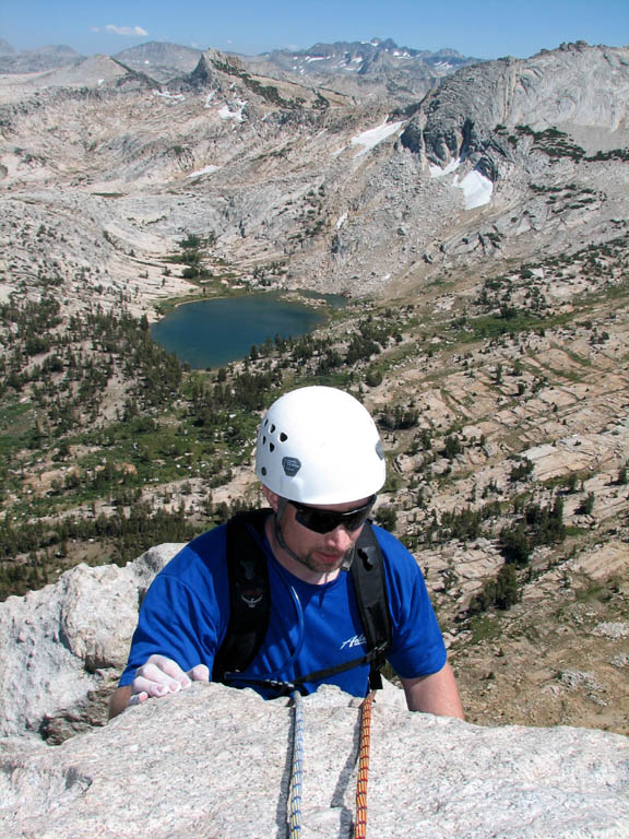 Jason reaching the summit. (Category:  Rock Climbing)