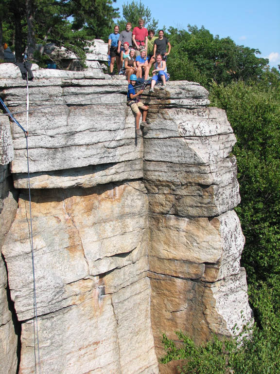 The group posed at the top of Golden Dream. (Category:  Rock Climbing)