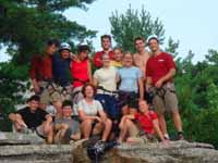 Aramy's picture of everyone at the top of Golden Dream. (Category:  Rock Climbing)
