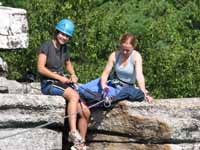 Chelsea and Kristin at the start of the tyro. (Category:  Rock Climbing)