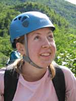 Beth on Chapel Pond Slab. (Category:  Rock Climbing)