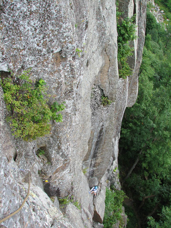 Beth following FM. (Category:  Rock Climbing)