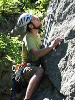 Matt leading I Just Can't Wait To Be King. (Category:  Rock Climbing)