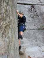 Bridget climbing Red Cabbage Right. (Category:  Rock Climbing)