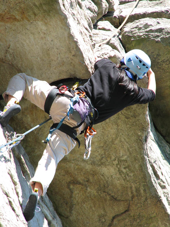 Iori following Shockley's Ceiling. (Category:  Rock Climbing)