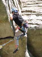 Iori following Shockley's Ceiling. (Category:  Rock Climbing)