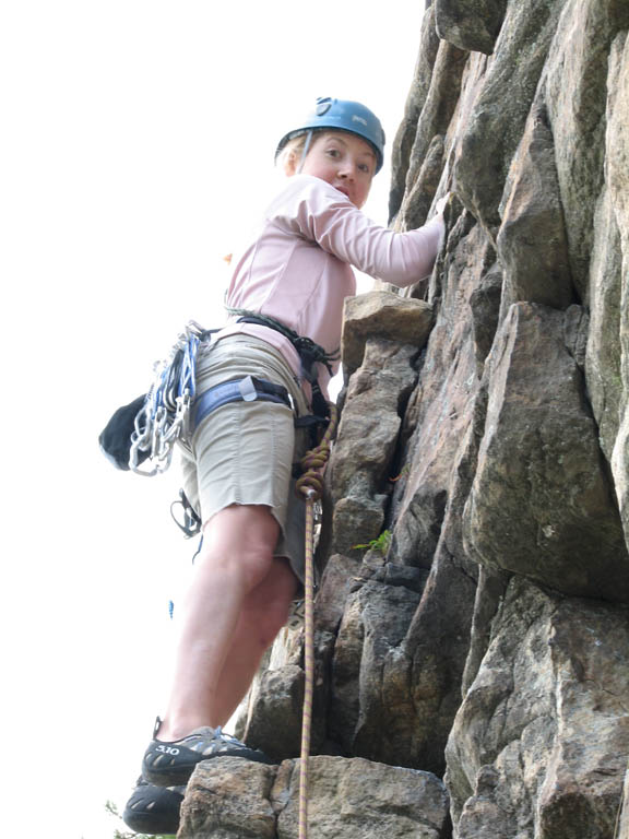 Beth leading p2 of City Lights. (Category:  Rock Climbing)