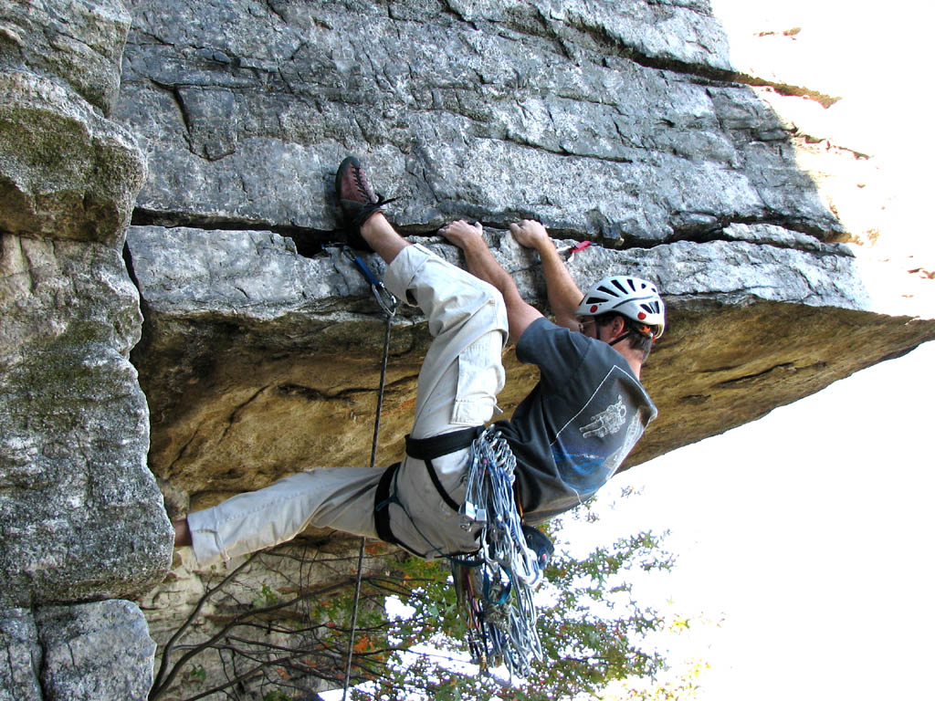 Starting The Dangler. (Category:  Rock Climbing)