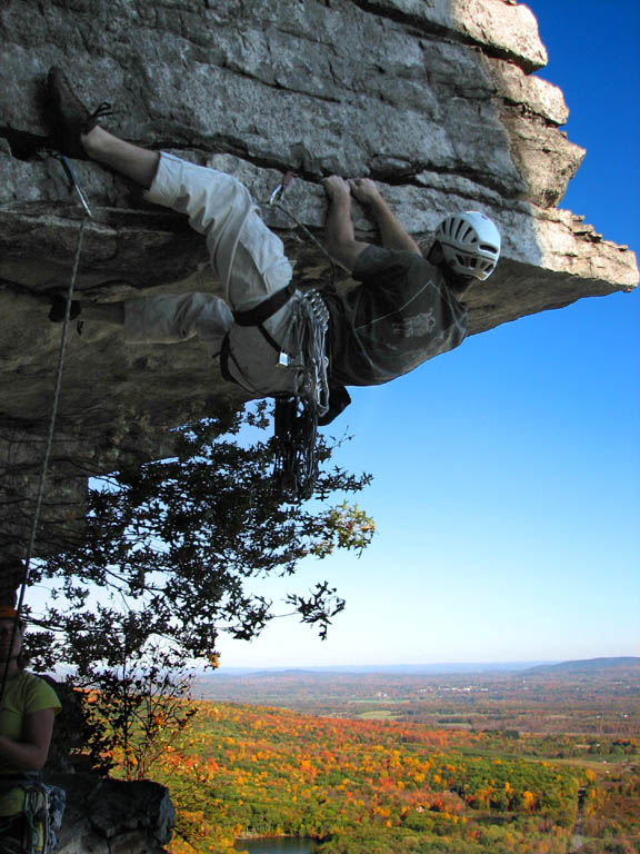 Attempting The Dangler. (Category:  Rock Climbing)