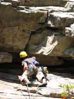 Aramy leading Arch Direct (Category:  Rock Climbing)