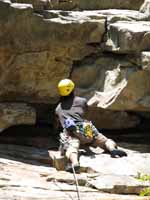 Aramy leading Arch Direct (Category:  Rock Climbing)