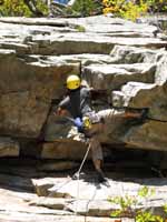 Aramy leading Arch Direct (Category:  Rock Climbing)