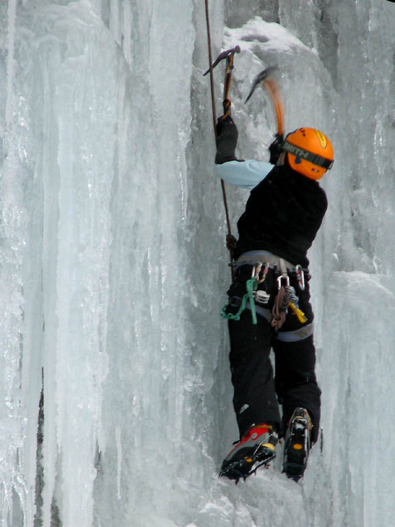 Kristin on Salmon Runs (Category:  Ice Climbing)