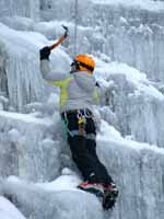 Kristin on Salmon Runs (Category:  Ice Climbing)