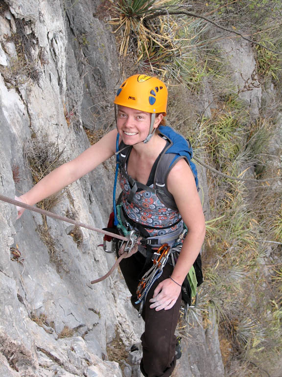 Kristin following Space Boyz. (Category:  Rock Climbing)