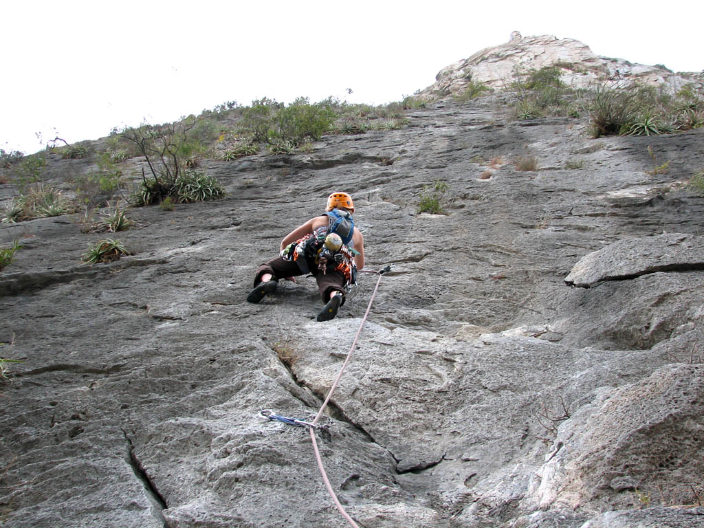 Kristin leading Space Boyz. (Category:  Rock Climbing)