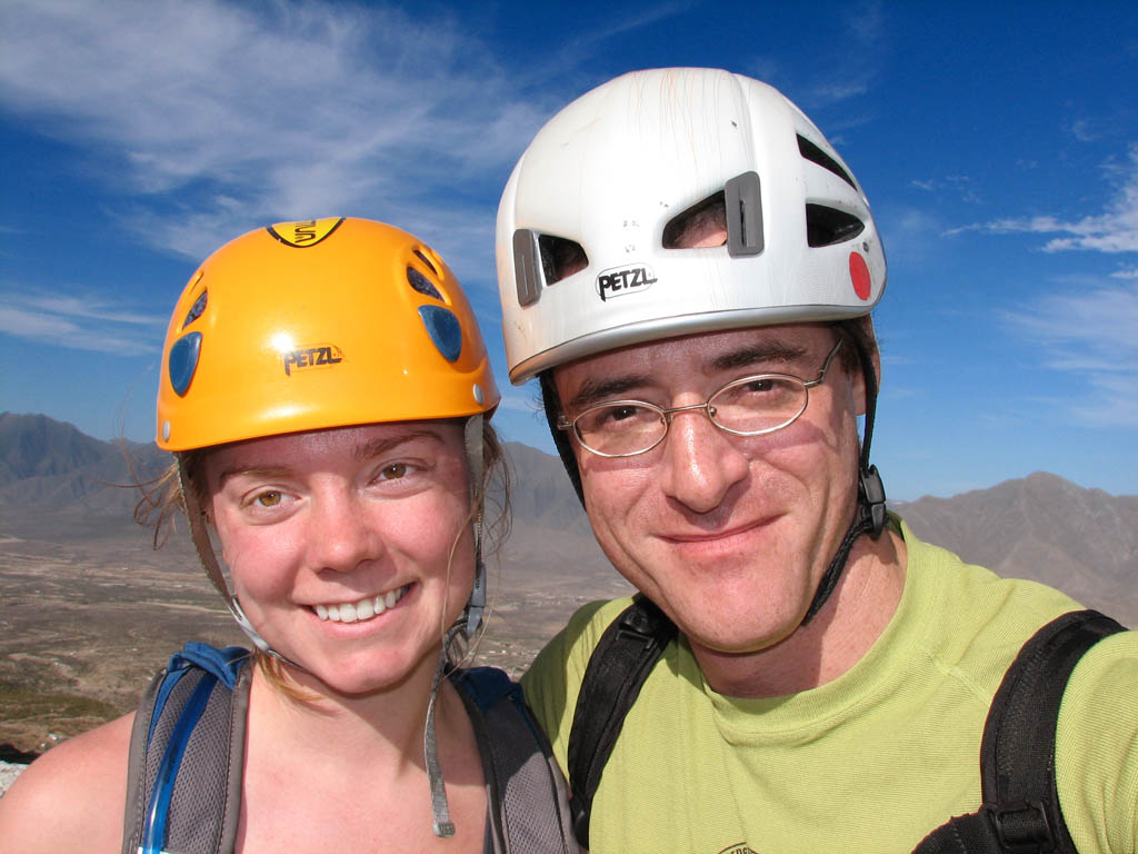 Kristin and me at the top of Space Boyz. (Category:  Rock Climbing)