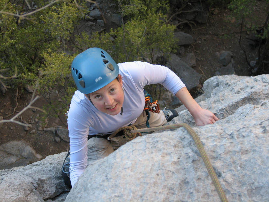 Beth following Treasure of Sierra Madre. (Category:  Rock Climbing)