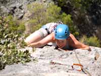 Beth following Treasure of Sierra Madre. (Category:  Rock Climbing)