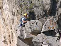 Aramy at the top of Snot Girlz. (Category:  Rock Climbing)