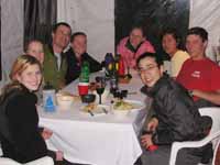 Group shot at the La Posada restaurant: Jess, Beth, me, Kristin, Julia, Aramy, Keith, Kenny (Category:  Rock Climbing)